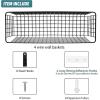 image4 Set EXTRA LARGE Hanging Wall Mount Storage Baskets with Adhesive Hooks ampamp Steel Hooks Multiuse Sturdy Wire Metal Organizing Baskets for Home Kitchen Bathroom Pantry Utility Organizer BlackBlack