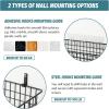 image4 Set EXTRA LARGE Hanging Wall Mount Storage Baskets with Adhesive Hooks ampamp Steel Hooks Multiuse Sturdy Wire Metal Organizing Baskets for Home Kitchen Bathroom Pantry Utility Organizer BlackBlack