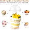image50 Sets 9 oz Clear Plastic Cups with Dome Lids No Hole  Disposable Cups for Ice CreamCakeFruitParfait Dessert Pudding and Jello Shot100 Sets