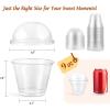 image50 Sets 9 oz Clear Plastic Cups with Dome Lids No Hole  Disposable Cups for Ice CreamCakeFruitParfait Dessert Pudding and Jello Shot100 Sets
