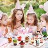 image50 Sets 9 oz Clear Plastic Cups with Dome Lids No Hole  Disposable Cups for Ice CreamCakeFruitParfait Dessert Pudding and Jello Shot100 Sets