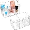 image5Compartment Clear Plastic Bin  Divided Art Supplies Cosmetic Makeup Caddy Organizer  Multiuse Storage Container for Vanity Bathroom Kitchen Office Craft Shower Cleaning Items 1 Pack