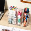 image5Compartment Clear Plastic Bin  Divided Art Supplies Cosmetic Makeup Caddy Organizer  Multiuse Storage Container for Vanity Bathroom Kitchen Office Craft Shower Cleaning Items 1 Pack