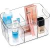 image5Compartment Clear Plastic Bin  Divided Art Supplies Cosmetic Makeup Caddy Organizer  Multiuse Storage Container for Vanity Bathroom Kitchen Office Craft Shower Cleaning Items 1 Pack