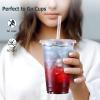imageAOZITA 100 Pack 16 Oz Plastic Cups With Lids and Straws Iced Coffee Cups With Lids Disposable Clear Cups With Lids  for Iced Coffee Smoothie Milkshake and Cold Drinks12 Oz