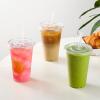 imageAOZITA 100 Pack 16 Oz Plastic Cups With Lids and Straws Iced Coffee Cups With Lids Disposable Clear Cups With Lids  for Iced Coffee Smoothie Milkshake and Cold Drinks12 Oz