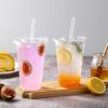 imageAOZITA 100 Pack 16 Oz Plastic Cups With Lids and Straws Iced Coffee Cups With Lids Disposable Clear Cups With Lids  for Iced Coffee Smoothie Milkshake and Cold Drinks12 Oz