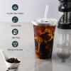 imageAOZITA 100 Pack 16 Oz Plastic Cups With Lids and Straws Iced Coffee Cups With Lids Disposable Clear Cups With Lids  for Iced Coffee Smoothie Milkshake and Cold Drinks12 Oz
