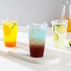imageAOZITA 100 Sets 16 oz Crystal Clear Plastic Cups With Sip Lids Disposable Cups With Sip Through Lids for Iced Coffee Smoothie Milkshake Cold DrinksClear