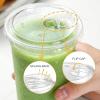 imageAOZITA 100 Sets 16 oz Crystal Clear Plastic Cups With Sip Lids Disposable Cups With Sip Through Lids for Iced Coffee Smoothie Milkshake Cold DrinksClear