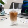 imageAOZITA 120 Sets  16 oz Clear Plastic Cups with Lids Disposable Cups With Straw Slot Lids for Cold Drinks Milkshake Smoothie Iced Coffee and TOGO Drinkings24 Oz