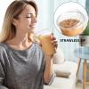 imageAOZITA 16 oz  100 Sets Crystal Clear Plastic Cups With Strawless SipLids BPA Free Disposable Plastic Cups with Lids To Go Cups for Iced Coffee Smoothies Party Drinks Bubble Tea Cold Beverage