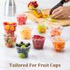 imageAOZITA 50 Sets 9 oz Clear Plastic Cups With Flat Lids No Hole Disposable Cups With Lids for Ice Cream Pudding Cake Snacks Smoothie Milkshake Cold Drinks100 Sets