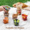 imageAOZITA 50 Sets 9 oz Clear Plastic Cups With Flat Lids No Hole Disposable Cups With Lids for Ice Cream Pudding Cake Snacks Smoothie Milkshake Cold Drinks100 Sets