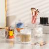 imageAOZITA 8 Pack Acrylic Qtip Holder Dispenser with Lids ampamp Labels Cotton Swab Ball Round Pads Floss Picks Storage Canister  Clear Plastic Apothecary Jar for Bathroom Vanity Makeup Organizer2 Pack