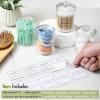 imageAOZITA 8 Pack Acrylic Qtip Holder Dispenser with Lids ampamp Labels Cotton Swab Ball Round Pads Floss Picks Storage Canister  Clear Plastic Apothecary Jar for Bathroom Vanity Makeup Organizer8 Pack