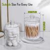 imageAOZITA 8 Pack Acrylic Qtip Holder Dispenser with Lids ampamp Labels Cotton Swab Ball Round Pads Floss Picks Storage Canister  Clear Plastic Apothecary Jar for Bathroom Vanity Makeup Organizer2 Pack