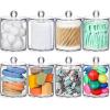 imageAOZITA 8 Pack Acrylic Qtip Holder Dispenser with Lids ampamp Labels Cotton Swab Ball Round Pads Floss Picks Storage Canister  Clear Plastic Apothecary Jar for Bathroom Vanity Makeup Organizer8 Pack