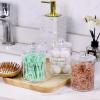 imageAOZITA 8 Pack Acrylic Qtip Holder Dispenser with Lids ampamp Labels Cotton Swab Ball Round Pads Floss Picks Storage Canister  Clear Plastic Apothecary Jar for Bathroom Vanity Makeup Organizer3 Pack