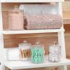 imageAOZITA 8 Pack Acrylic Qtip Holder Dispenser with Lids ampamp Labels Cotton Swab Ball Round Pads Floss Picks Storage Canister  Clear Plastic Apothecary Jar for Bathroom Vanity Makeup Organizer3 Pack