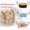 imageAozita Multipurpose Stackable Egg Steamer Rack Trivet with Heat Resistant Silicone Handles Compatible for Instant Pot Accessories 6 Qt8 Qt  18 Egg Cooking Rack for Pressure Cooker Accessories