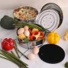 imageAozita Stackable Steamer Insert Pans with Sling for Instant Pot Accessories 68 qt  Pot in Pot Baking Casseroles Lasagna Pans Food Steamer for Pressure Cooker Upgrade Interchangeable Lids