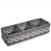 imageLarger Compartments Toilet Tank Topper Paper Basket  Multiuse Hand Woven Plastic Wicker Basket with Divider for Organizing Rustic Farmhouse Bathroom Decor Countertop Organizer Storage BrownGrey