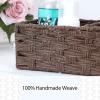 imageLarger Compartments Toilet Tank Topper Paper Basket  Multiuse Hand Woven Plastic Wicker Basket with Divider for Organizing Rustic Farmhouse Bathroom Decor Countertop Organizer Storage BrownBrown