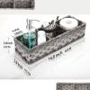 imageLarger Compartments Toilet Tank Topper Paper Basket  Multiuse Hand Woven Plastic Wicker Basket with Divider for Organizing Rustic Farmhouse Bathroom Decor Countertop Organizer Storage BrownGrey