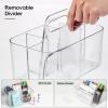 imageMultiuse Caddy Organizer w Handle  Stackable Plastic Tote Bin  Art Craft Supplies Office Desk Stationery Pen Holder Kitchen Utensil Makeup Bathroom Shower Cleaning Dorm Organizer  YellowClear