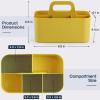imageMultiuse Caddy Organizer w Handle  Stackable Plastic Tote Bin  Art Craft Supplies Office Desk Stationery Pen Holder Kitchen Utensil Makeup Bathroom Shower Cleaning Dorm Organizer  YellowYellow