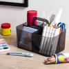 imageMultiuse Caddy Organizer w Handle  Stackable Plastic Tote Bin  Art Craft Supplies Office Desk Stationery Pen Holder Kitchen Utensil Makeup Bathroom Shower Cleaning Dorm Organizer  YellowClear Black