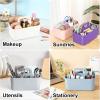 imageMultiuse Caddy Organizer w Handle  Stackable Plastic Tote Bin  Art Craft Supplies Office Desk Stationery Pen Holder Kitchen Utensil Makeup Bathroom Shower Cleaning Dorm Organizer  YellowPurple