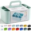 imageMultiuse Caddy Organizer w Handle  Stackable Plastic Tote Bin  Art Craft Supplies Office Desk Stationery Pen Holder Kitchen Utensil Makeup Bathroom Shower Cleaning Dorm Organizer  YellowMint