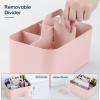 imageMultiuse Caddy Organizer w Handle  Stackable Plastic Tote Bin  Art Craft Supplies Office Desk Stationery Pen Holder Kitchen Utensil Makeup Bathroom Shower Cleaning Dorm Organizer  YellowPink