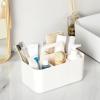 imageMultiuse Caddy Organizer w Handle  Stackable Plastic Tote Bin  Art Craft Supplies Office Desk Stationery Pen Holder Kitchen Utensil Makeup Bathroom Shower Cleaning Dorm Organizer  YellowWhite