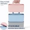 imageMultiuse Caddy Organizer w Handle  Stackable Plastic Tote Bin  Art Craft Supplies Office Desk Stationery Pen Holder Kitchen Utensil Makeup Bathroom Shower Cleaning Dorm Organizer  YellowPink