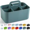 imageMultiuse Caddy Organizer w Handle  Stackable Plastic Tote Bin  Art Craft Supplies Office Desk Stationery Pen Holder Kitchen Utensil Makeup Bathroom Shower Cleaning Dorm Organizer  YellowCyan