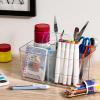imageMultiuse Caddy Organizer w Handle  Stackable Plastic Tote Bin  Art Craft Supplies Office Desk Stationery Pen Holder Kitchen Utensil Makeup Bathroom Shower Cleaning Dorm Organizer  YellowClear