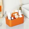 imageMultiuse Caddy Organizer w Handle  Stackable Plastic Tote Bin  Art Craft Supplies Office Desk Stationery Pen Holder Kitchen Utensil Makeup Bathroom Shower Cleaning Dorm Organizer  YellowOrange