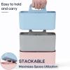 imageMultiuse Caddy Organizer w Handle  Stackable Plastic Tote Bin  Art Craft Supplies Office Desk Stationery Pen Holder Kitchen Utensil Makeup Bathroom Shower Cleaning Dorm Organizer  YellowBlue