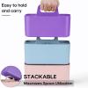 imageMultiuse Caddy Organizer w Handle  Stackable Plastic Tote Bin  Art Craft Supplies Office Desk Stationery Pen Holder Kitchen Utensil Makeup Bathroom Shower Cleaning Dorm Organizer  YellowPurple