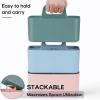 imageMultiuse Caddy Organizer w Handle  Stackable Plastic Tote Bin  Art Craft Supplies Office Desk Stationery Pen Holder Kitchen Utensil Makeup Bathroom Shower Cleaning Dorm Organizer  YellowCyan
