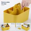 imageMultiuse Caddy Organizer w Handle  Stackable Plastic Tote Bin  Art Craft Supplies Office Desk Stationery Pen Holder Kitchen Utensil Makeup Bathroom Shower Cleaning Dorm Organizer  YellowYellow