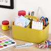 imageMultiuse Caddy Organizer w Handle  Stackable Plastic Tote Bin  Art Craft Supplies Office Desk Stationery Pen Holder Kitchen Utensil Makeup Bathroom Shower Cleaning Dorm Organizer  YellowYellow