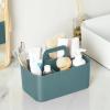imageMultiuse Caddy Organizer w Handle  Stackable Plastic Tote Bin  Art Craft Supplies Office Desk Stationery Pen Holder Kitchen Utensil Makeup Bathroom Shower Cleaning Dorm Organizer  YellowCyan