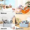 imageMultiuse Caddy Organizer w Handle  Stackable Plastic Tote Bin  Art Craft Supplies Office Desk Stationery Pen Holder Kitchen Utensil Makeup Bathroom Shower Cleaning Dorm Organizer  YellowOrange
