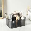 imageMultiuse Caddy Organizer w Handle  Stackable Plastic Tote Bin  Art Craft Supplies Office Desk Stationery Pen Holder Kitchen Utensil Makeup Bathroom Shower Cleaning Dorm Organizer  YellowClear Black
