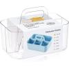 imageMultiuse Caddy Organizer w Handle  Stackable Plastic Tote Bin  Art Craft Supplies Office Desk Stationery Pen Holder Kitchen Utensil Makeup Bathroom Shower Cleaning Dorm Organizer  YellowClear