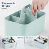 imageMultiuse Caddy Organizer w Handle  Stackable Plastic Tote Bin  Art Craft Supplies Office Desk Stationery Pen Holder Kitchen Utensil Makeup Bathroom Shower Cleaning Dorm Organizer  YellowMint